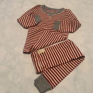 *‼️SOLD‼️ Burt’s Bees Baby Boy/Girl Red Stripe Organic Cotton Pajamas 18M NWOT